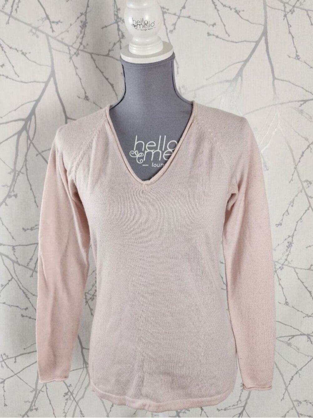 Smartwool Baby Pink 60% Merino Wool Knit V-Neck Sweater